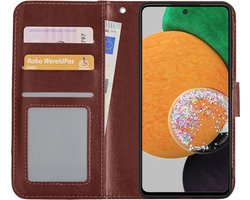 Hoesje - Met Pasjeshouder - Geschikt voor Samsung Galaxy A52s 5G - Luxe Bookcase Portemonee - Flip Case - Kunstleer Book Case - Flipcase - Book Cover - Walletcase - Portemonneehoes - Bruin