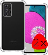 Samsung Galaxy A52s Hoesje 5G Silicone Shock Case - Samsung Galaxy A52s Case Transparant Silicone Hoes - Samsung Galaxy A52s Hoes Cover - Transparant - 2 Stuks