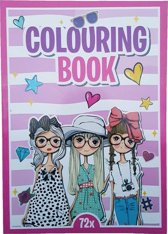 Kleurboek +/ 72 Kleurplaten "Girls"