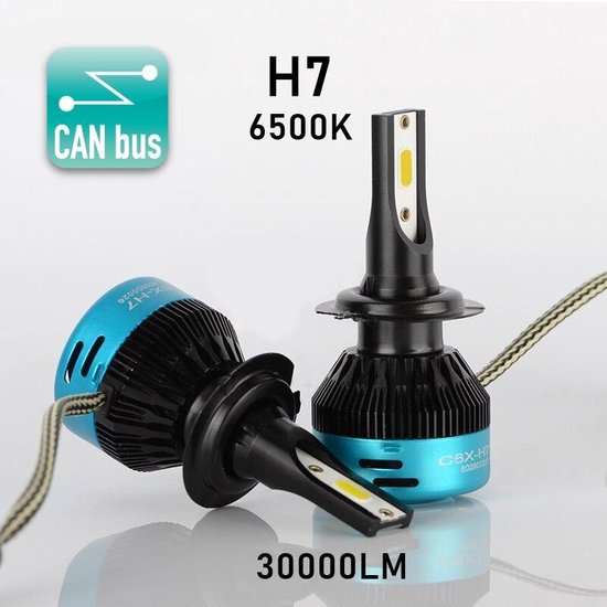 Lampe LED H7 30000 Lumen (SET 2 pièces) Avec CANbus EMC CHIP 6500k Ultra  brillant 