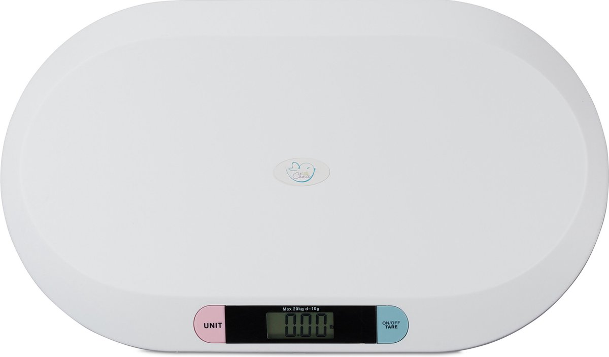 Relaxdays Babyweegschaal digitaal - digitale babyweegschaal - wit - 10g tot 20kg