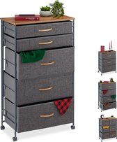 Ladekast met 6 lades, 120 x 40 x 75 cm, spaanplaat metaal, Verticaal