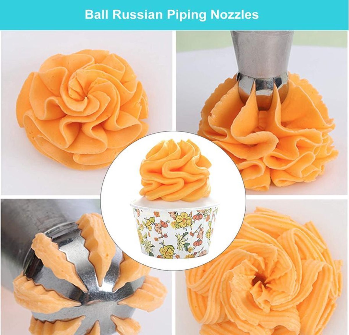 DUORUI 7Pcs Russische Icing Piping Nozzle Tips Set Maken Bloem Crème Cake Decorating Cupcake Fondant Rvs DUORUI 7Pcs Russische Icing Piping Nozzle Tips Set Maken Bloem Crème Cake Decorating Cupcake Fondant Rvs