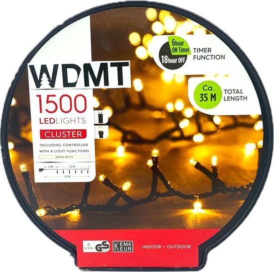 WDMT™ Cluster verlichting rol | 1.500 LED lampjes / Kerstverlichting voor  binnen en... | bol.com