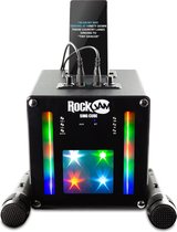 RockJam Singcube Oplaadbare Bluetooth-karaokemachine van 5 W met dubbele microfoon, stemaanpassingseffecten en LED-verlichting