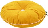 Wigiwama - Sierkussen Kinderkamer - Button Cushion Mosterd geel / Wit W592480