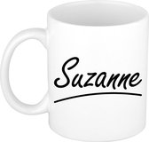 Suzanne naam cadeau mok / beker sierlijke letters - Cadeau collega/ moederdag/ verjaardag of persoonlijke voornaam mok werknemers