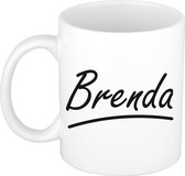 Brenda naam cadeau mok / beker sierlijke letters - Cadeau collega/ moederdag/ verjaardag of persoonlijke voornaam mok werknemers