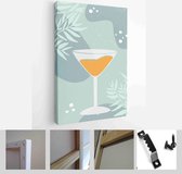 Abstract still life in pastel colors. Collection of contemporary art. Abstract paper cut elements, shapes for social media, posters - Modern Art Canvas - Vertical - 1725604585 - 50*40 Vertica