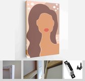 Set of backgrounds for social media platform, instagram stories, banner with abstract shapes,still life, peony, vases and woman shape - Modern Art Canvas - Vertical - 1727902054 - 50*40 Verti