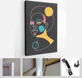 Modern abstract faces with abstract shapes. Minimalism concept. Line art drawing style. Contemporary silhouette of woman - Modern Art Canvas - Vertical - 1770548135 - 80*60 Vertical