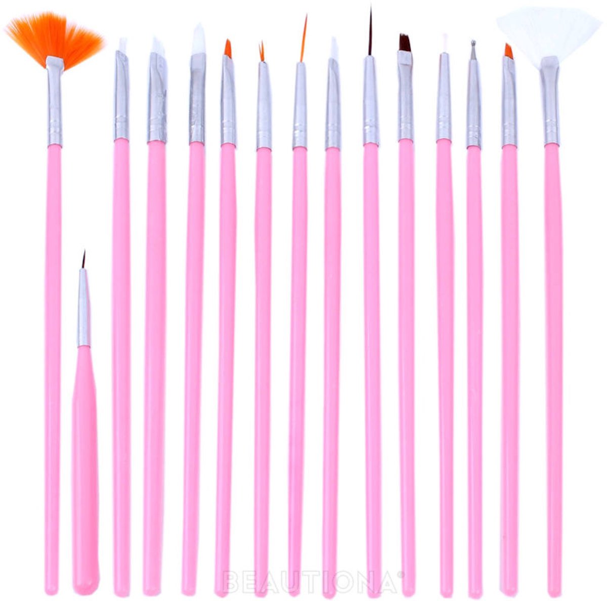 Isabelle Nails Penselen Set Roze 15 Stuks