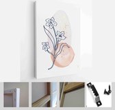 Teal and Peach Abstract Watercolor Compositions. Set of soft color painting wall art for house decoration or invitations - Modern Art Canvas - Vertical - 1965185299 - 50*40 Vertica