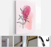 Teal and Peach Abstract Watercolor Compositions. Set of soft color painting wall art for house decoration or invitations - Modern Art Canvas - Vertical - 1965185275 - 115*75 Vertical