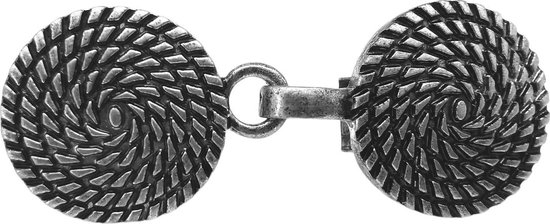 Vestsluiting - clip met haakje - symbool - levens - cirkel - voor - vest - sjaal - omslagdoek in kleur antiek zilver look.