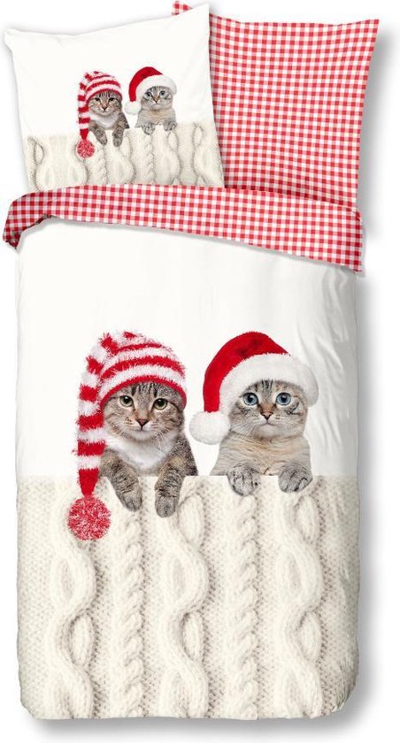 Warme Kinder Flanel Eenpersoons Dekbedovertrek Sleeping Kittens | 140x200/220 | Hoogwaardig En Zacht | Ideaal Tegen De Kou