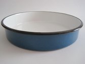 Emaille ovenschaal - rond - Ø 28 cm - blauw gespikkeld