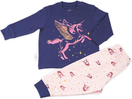 Frogs and Dogs - Pyjama Unicorn - Navy Blauw - Maat 116 - Meisjes