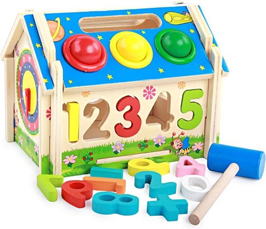ZaciaToys Activiteiten Huis - Educatief Speelgoed - Blokjes - - Kubus... |