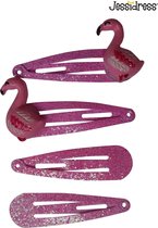Jessidress® Haarspeldjes Meisjes Haarspelden met glitters en Flamingos Haarclip - Roze