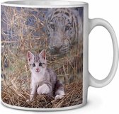 Kitten +witte tijger  Koffie-thee mok