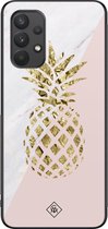 Samsung A32 4G hoesje - Ananas | Samsung Galaxy A32 4G case | Hardcase backcover zwart