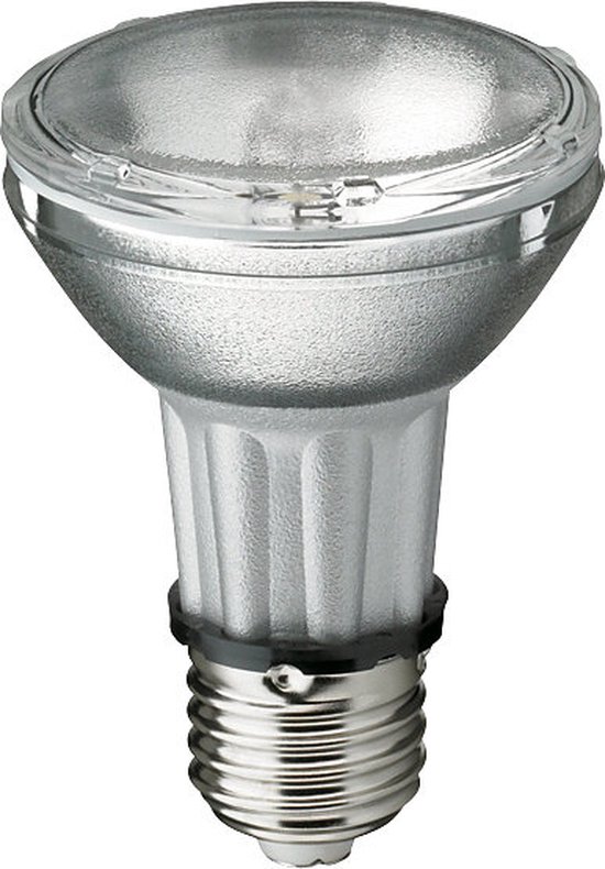 Philips PAR20 lamp met geribbeld glas en metalen fitting.