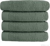 HOOMstyle Handdoeken Set - 60x110cm - 4 stuks - Hotelkwaliteit - 100% Katoen 650gr - Groen / Olijf