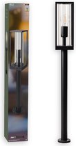 LED's Light LED Lantaarnpaal Tuinlamp met glazen ruiten - E27 fitting - IP44 - 80 cm - Zwart