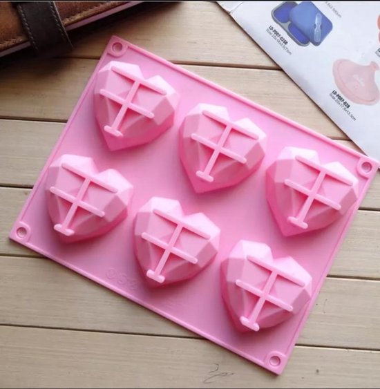 Siliconen mal harten - chocolade - diamanten - 3D heart - bakvorm - bonbons - mold - bakvormen - Bake it