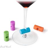 Final Touch - Kurk vorm Glasmarkers - Wijnglas markers - Drinking Buddies - Bedels - Set van 4