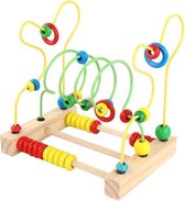 ZaciaToys Houten kralenspiraal - Model willekeurig - Kralenstructuur - Kralenbaan - Kralenframe Motoriek -Educatief Duurzaam speelgoed