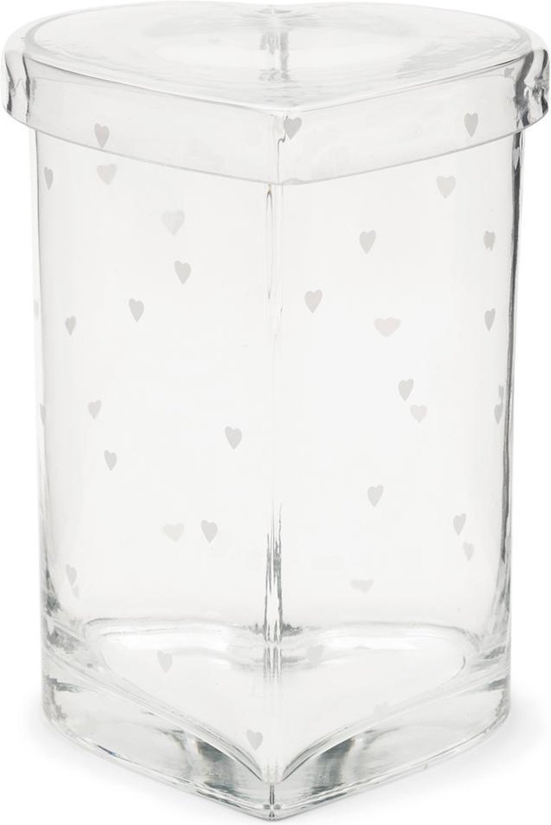 Riviera Maison Voorraadpotten Glas Met Deksel - Happy Heart Storage Jar L - Transparant - 1 Stuks