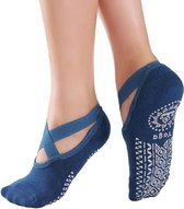 Yoga & Pilates sokken met antislip - 'Ballerina Yoga' - dichte tenen - zwart - Blauw