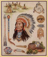 borduurpakket APC917 collage, indianen cultuur (collectors item!)