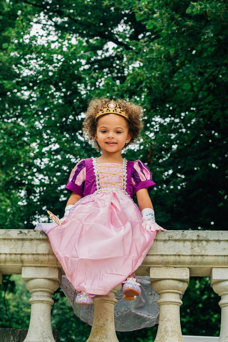 Het Betere Merk prinsessenjurk meisje - verkleedkleren meisje - maat 122/128 - verkleedkleding kind - inclusief tiara - prinsessen kroon — afbeelding 3