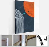 Abstract background night on Mars. Set of Abstract Black Hand Painted Illustrations for Postcard, Social Media Banner, Brochure Cover Design or Wall Decoration Background - Modern