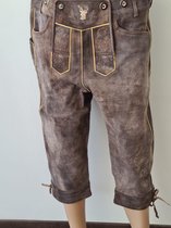 Benelux Wears / Geitenleer Lange Lederhosen maat 54 met bretels en Knopen /Bruin Licht