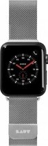 LAUT - Bandje voor Apple Watch 7 45mm - Medium Metaal Steel Loop Zilver