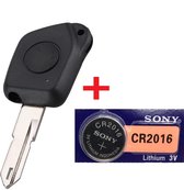 Boîtier de clé de voiture 1 bouton + Batterie Sony CR2016 adapté pour Peugeot Key / Peugeot 106 / Peugeot 206 / Peugeot 207 / Peugeot 307 / Peugeot 407.