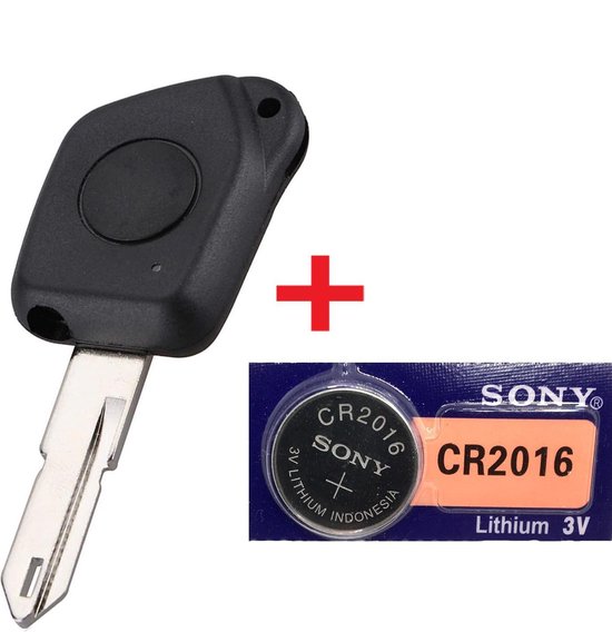 Boîtier de clé de voiture 1 bouton + Batterie Sony CR2016 adapté