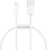 Baseus Superior Series - USB A male naar Apple Lightning Kabel - 2 meter - 2.4A - Wit