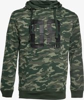 Unsigned heren sweater met camouflage print - Groen - Maat M