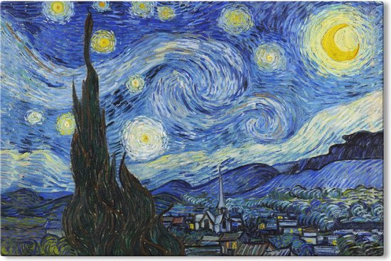 Canvas Schilderij De Sterrennacht - Vincent van Gogh - 150x100 cm