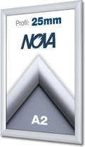 2 PACK Nova Kliklijsten A2 42 x 59.4cm aluminium zilver – wissellijst - posterlijst
