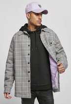 Urban Classics Jacket -S- Plaid Out Quilted Shirt Zwart/Wit