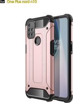 OnePlus Nord N10 5G Hoesje - Mobigear - Outdoor Serie - Hard Kunststof Backcover - Roségoud - Hoesje Geschikt Voor OnePlus Nord N10 5G