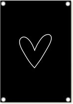 Zoedt tuinposter - zwart met wit hart - 60x80cm