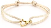 Michelle Bijoux armband twee hartjes goud touw Beige JE13589