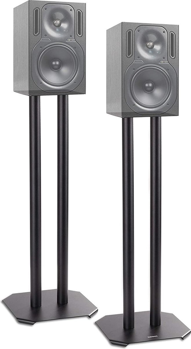 Duronic SPS1022-60 | 60cm Hoog | Staal | Set 2 Standaards voor HiFi Stereo Speakers | Anti-trilling Vulbaar met Zand | Spikes | Kegels | Harde Zachte ondergrond | Isolerend | 5.1 Thuisbioscoop
